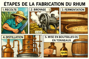 les étapes de la fabrication du rhum